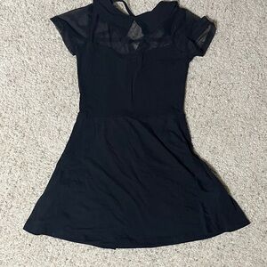 Black Sheer Collar Dress
